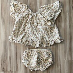 Rylee + Cru 18-24 month Floral Ruffle Baby Set